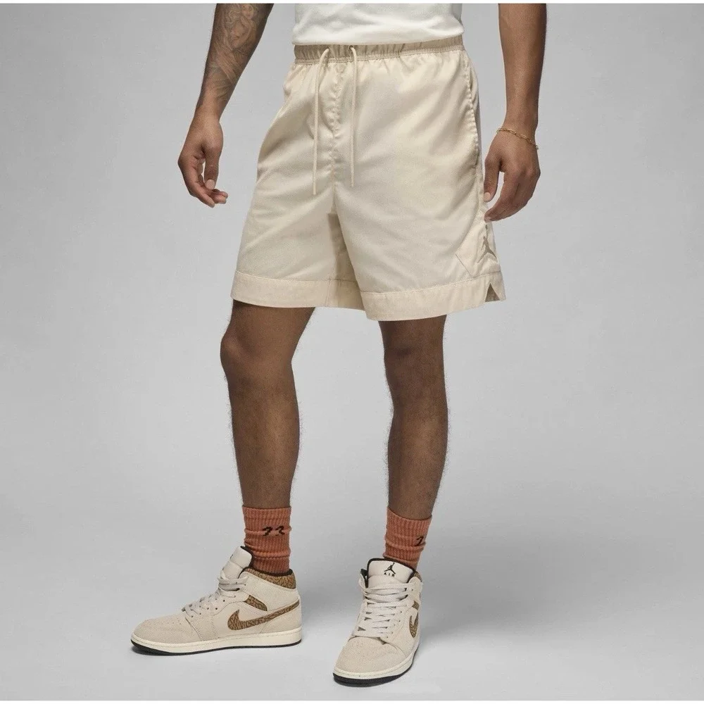 Jordan Shorts Mens XL Beige Tan Sail Essentials Woven Diamond Logo
